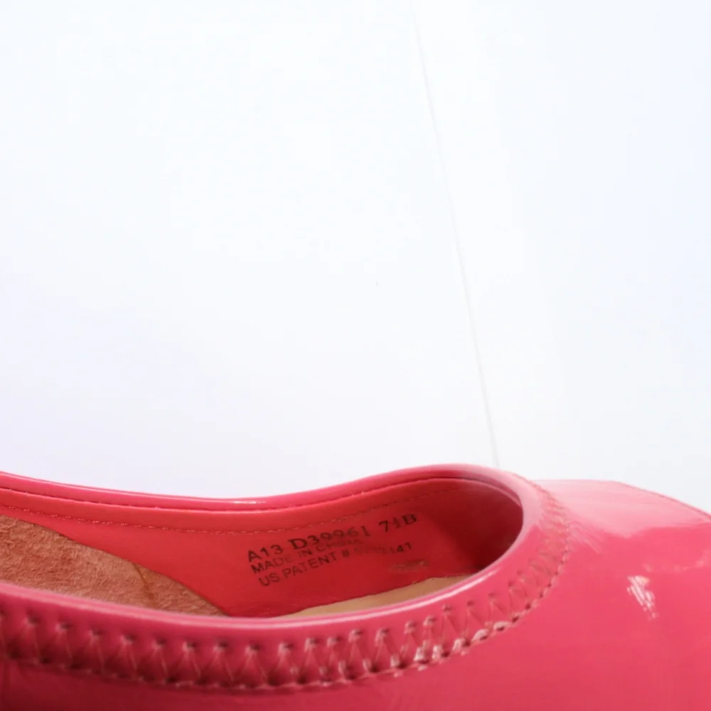 Cole Haan Pink Patent Leather Peep-Toe Wedges with Cork Heel - Picture 14 of 16